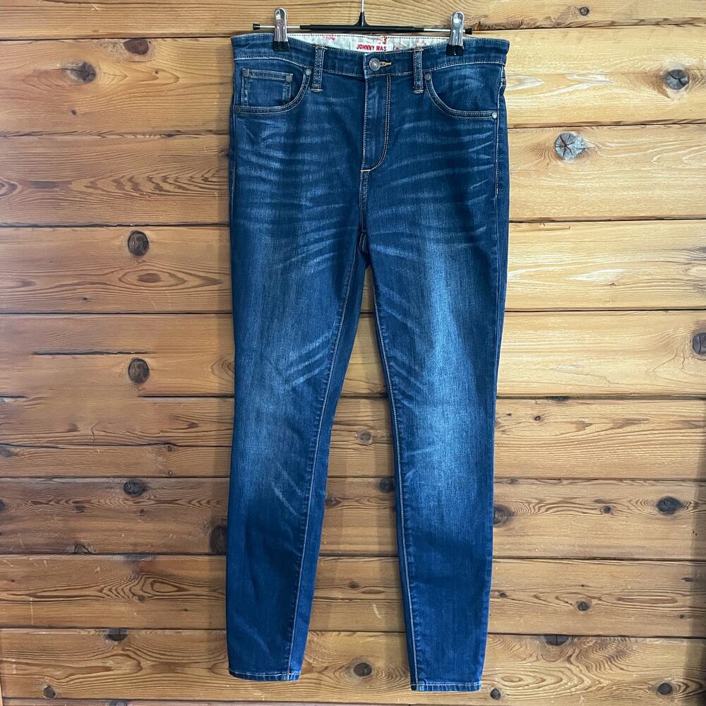 JOHNNY WAS Medium Wash skinny Leg Midrise Rise Blue Jeans Sz 26
